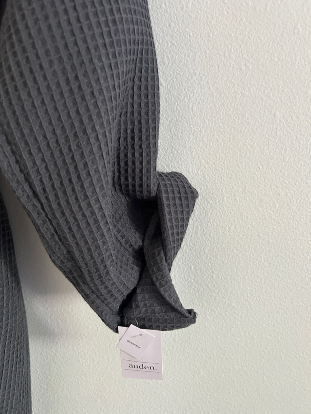 Auden Charcoal gray Waffle Knit Sleepwear Robe NWT XS/S - Picture 3 of 3